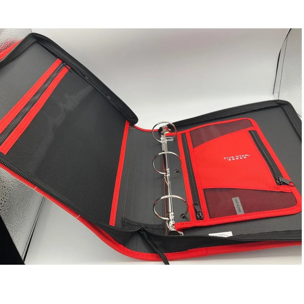 Five Star Xpanz 2 Inch Zipper Binder 380 Sheet Capacity Black Red New